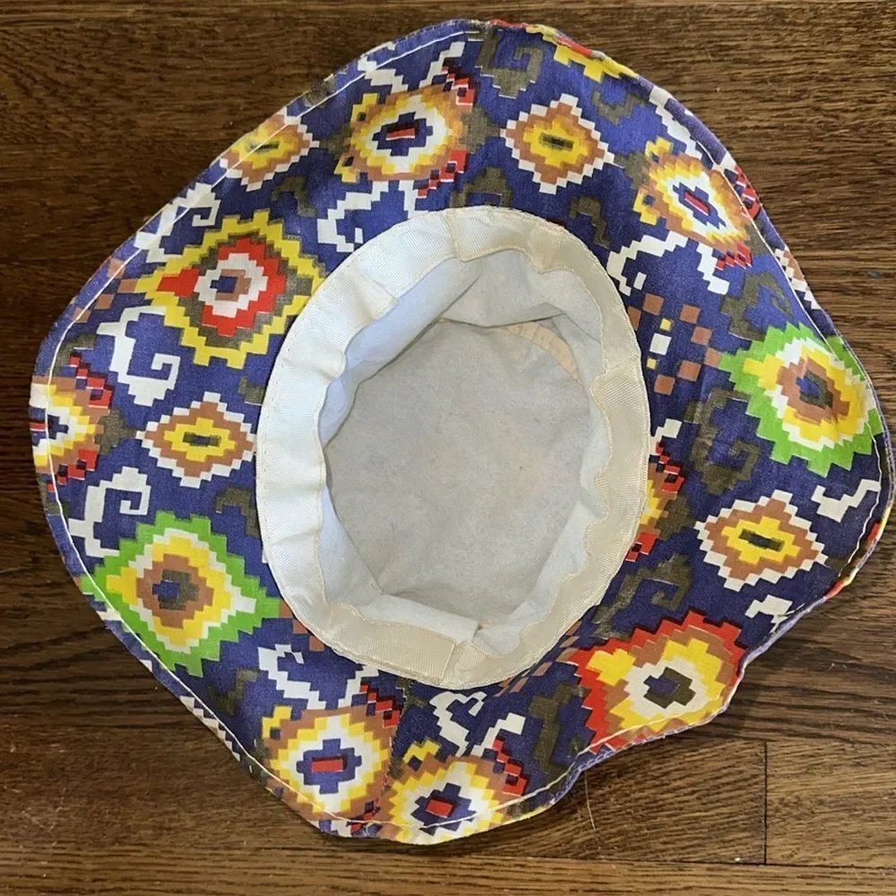 Vintage 60s/70s‎ Aztec/Native American multi colored Patterned Bucket/Flop Hat